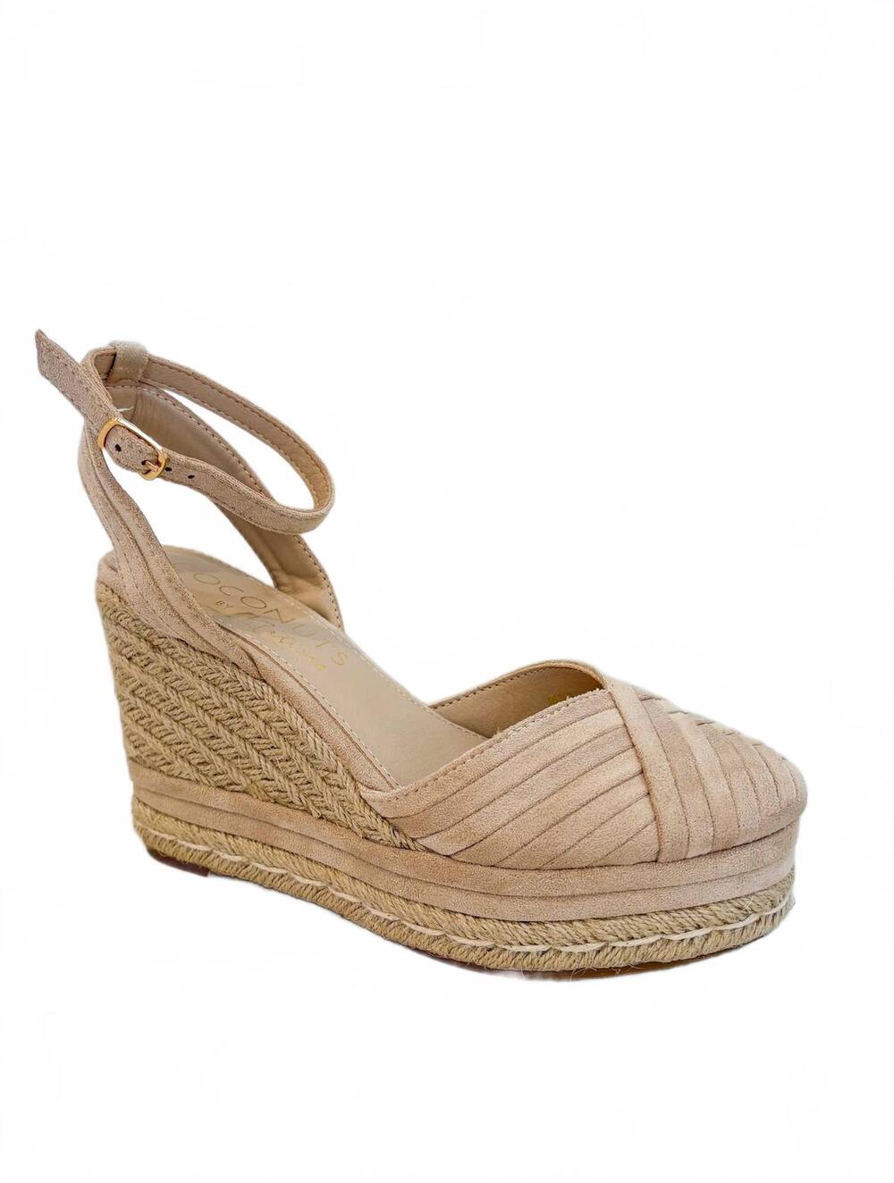 NEW COCONUTS BY MATISSE women's becca wedge sandals in natural faux suede